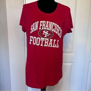 NWT Majestic Fan Fashion‎ Red NFL San Francisco SF Football Tee Shirt Size XL